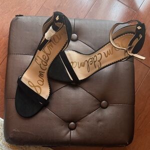 Sam Edelman Black Suede Ankle Strap Heels